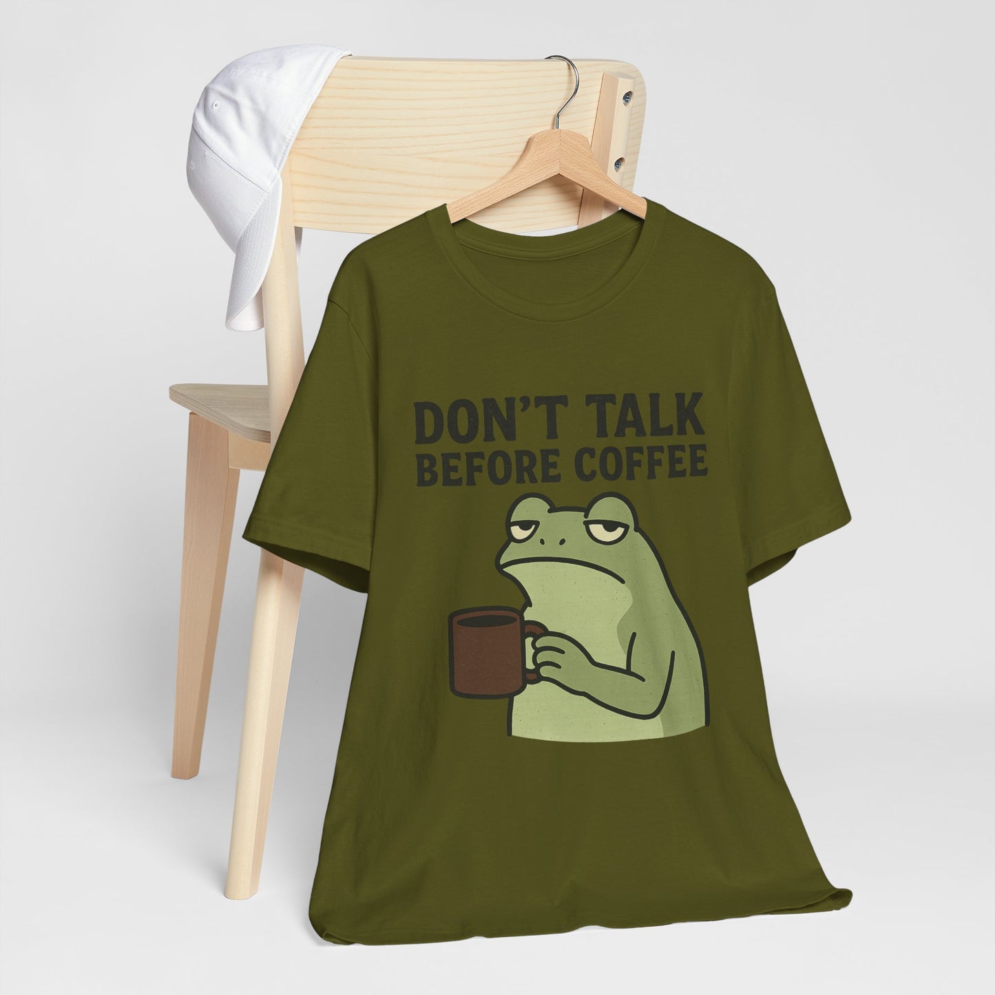 Don't Talk Before Coffee Grumpy Frog Shirt Funny Coffee Lover Tee Not A Morning Person Introvert Dad Gift Barista Graphic