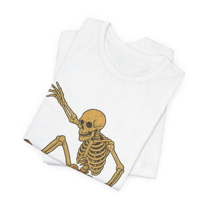 Skater Skeleton Graphic Tee for Adults - Vintage-Style Skeleton Skateboarding Shirt - Edgy Streetwear T-Shirt for Skaters and Art Lovers
