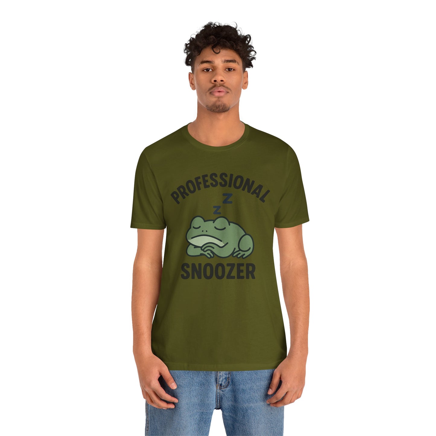 Professional Snoozer Frog Shirt Funny Sleepy Tee Night Owl Top Coffee First Gift for Dad Cute Graphic Cozy Loungewear