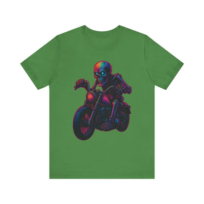 Neon Gashadokuro Harley Rider Tattoo Style Shirt Horror Yokai Streetwear for Adults Biker Dad Gift Japanese Art Tee