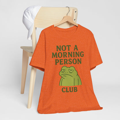 Not a Morning Person Club Sleepy Frog Shirt Funny Coffee Before Talk Tee Kawaii Aesthetic Gift for Dad Cozy Graphic Top