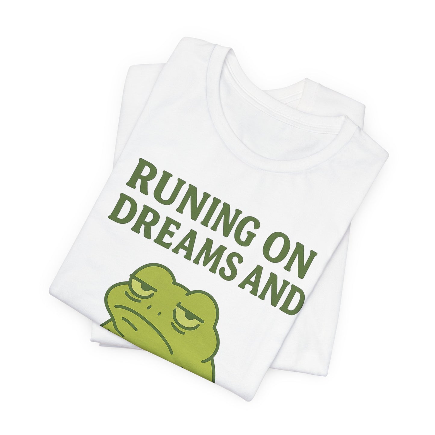 Running on Dreams and Snooze Buttons Shirt Sleepy Frog Tee Funny Night Owl Top Great Dad Gift Cozy Loungewear Aesthetic