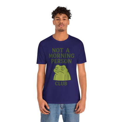 Not a Morning Person Club Sleepy Frog Shirt Funny Coffee Before Talk Tee Kawaii Aesthetic Gift for Dad Cozy Graphic Top
