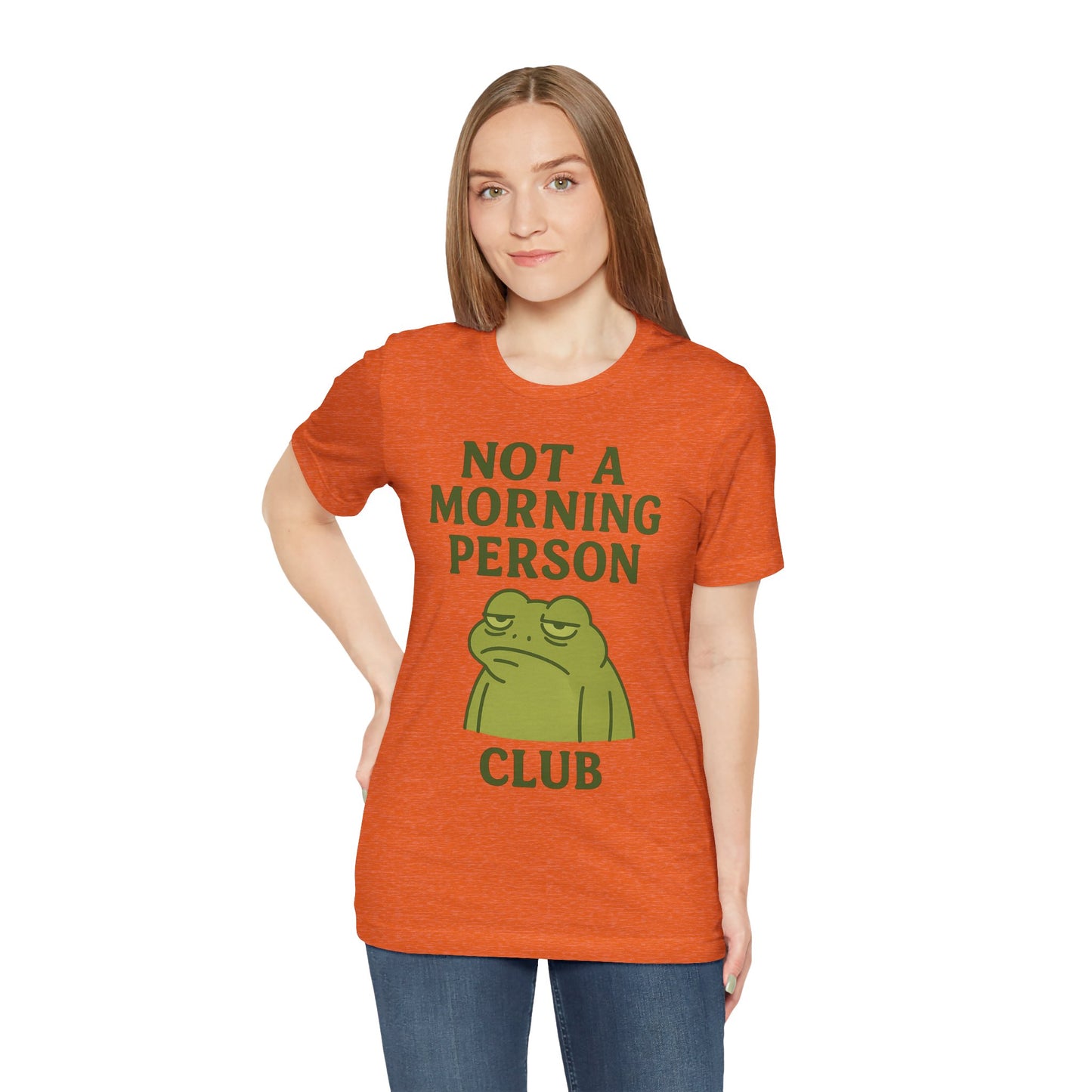 Not a Morning Person Club Sleepy Frog Shirt Funny Coffee Before Talk Tee Kawaii Aesthetic Gift for Dad Cozy Graphic Top