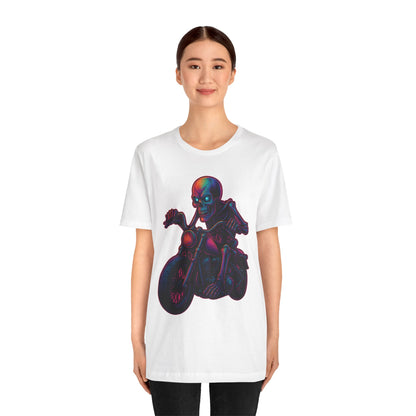 Neon Gashadokuro Harley Rider Tattoo Style Shirt Horror Yokai Streetwear for Adults Biker Dad Gift Japanese Art Tee