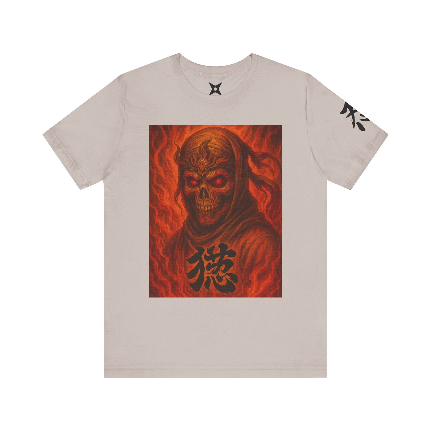 Dark Red Ninja Skull T-Shirt - Japanese Horror Art, Skeleton Ninja Graphic Tee, High-Detail Gothic Warrior Shirt, Unisex Streetwear