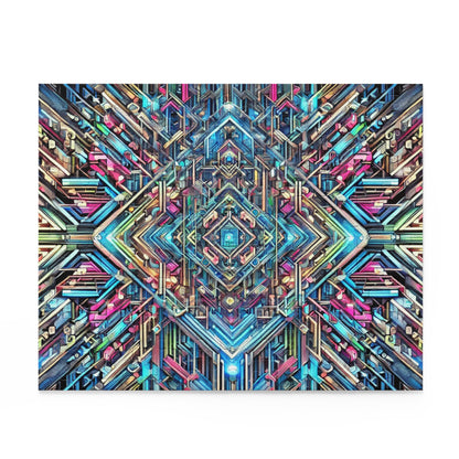 Futuristic Neon Circuit Puzzle-Ultra-Detailed Geometric Jigsaw for Adults | Sci-Fi Abstract Challenge (1000+ Pieces)