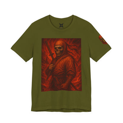 Dark Ninja Skull T-Shirt - Japanese Horror Art, Ninja Skeleton Graphic Tee, High-Detail Gothic Warrior Shirt, Unisex Streetwear