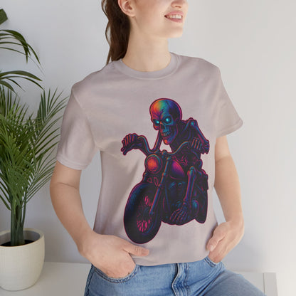 Neon Gashadokuro Harley Rider Tattoo Style Shirt Horror Yokai Streetwear for Adults Biker Dad Gift Japanese Art Tee