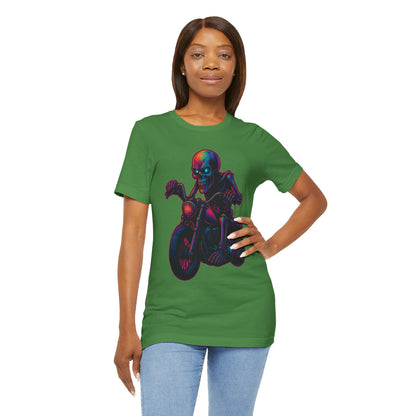 Neon Gashadokuro Harley Rider Tattoo Style Shirt Horror Yokai Streetwear for Adults Biker Dad Gift Japanese Art Tee