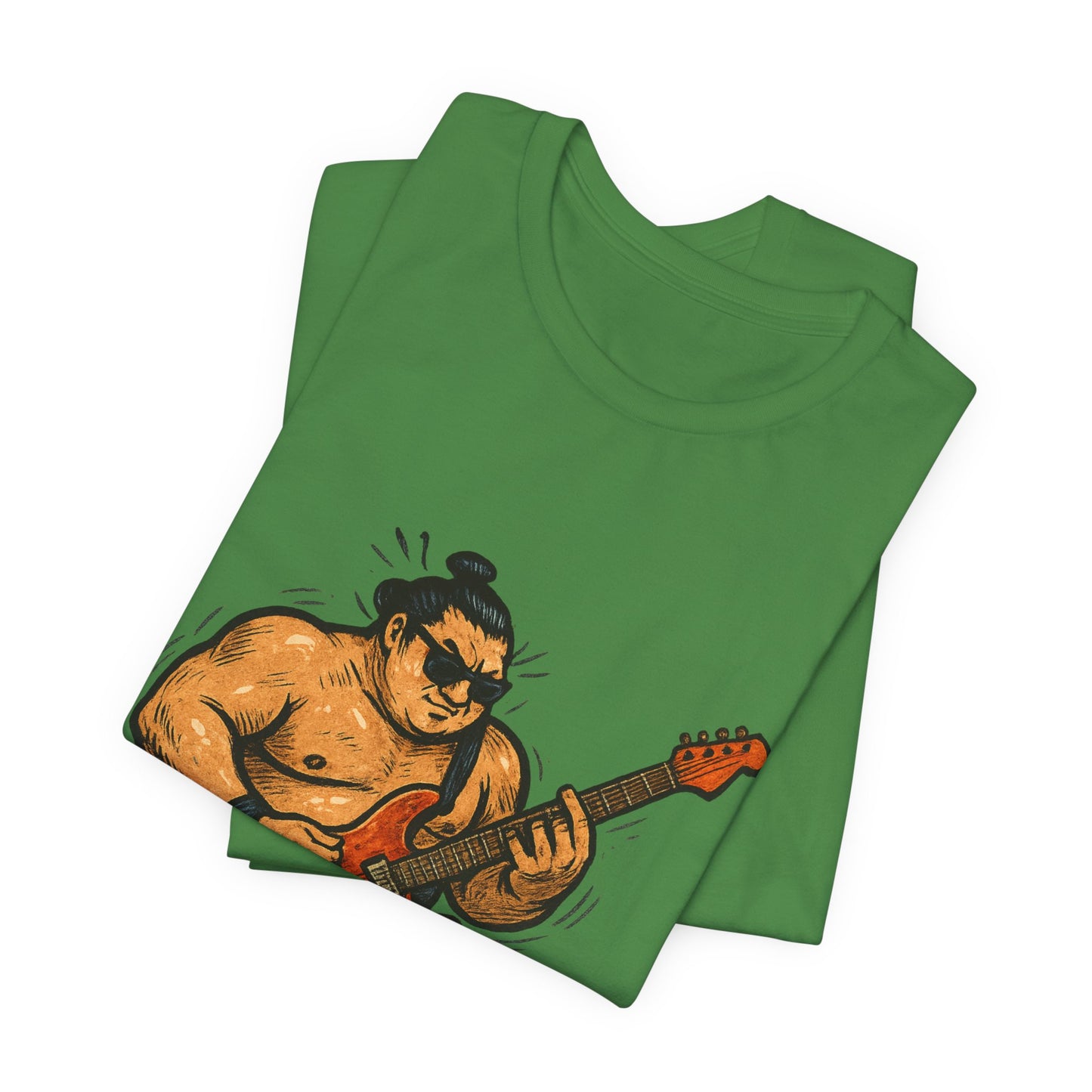 Sumo Guitar Rock T Shirt Japanese Sumo Wrestler Electric Guitar Vintage Comic Style Graphic Tee Japan Gift For Dad Music Fans