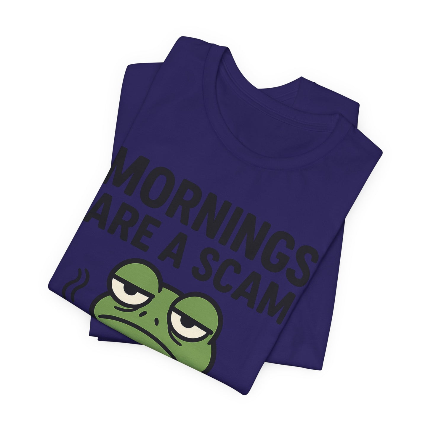 Mornings Are a Scam Frog Shirt Funny Sleepy Tee Night Owl Top Coffee First Gift for Dad Cute Graphic Loungewear Aesthetic