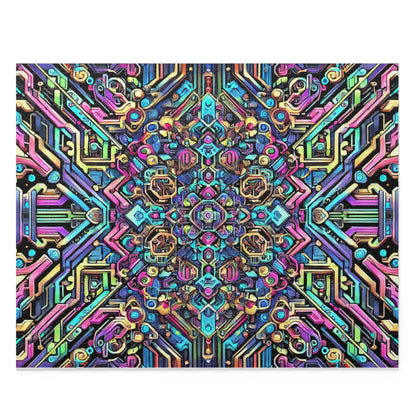 Futuristic Neon Circuit Puzzle-Ultra-Detailed Geometric Jigsaw for Adults | Sci-Fi Abstract Challenge (1000+ Pieces)