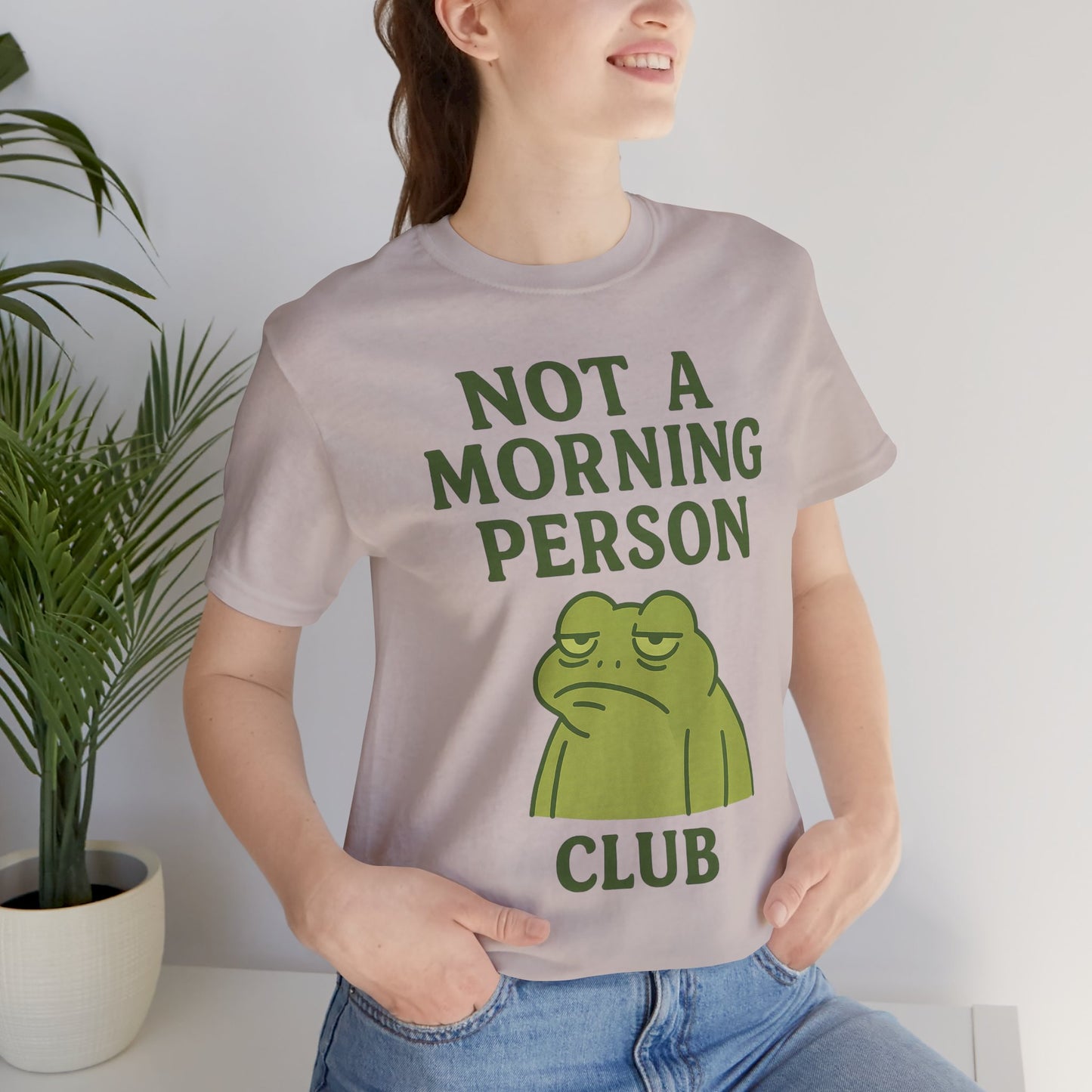 Not a Morning Person Club Sleepy Frog Shirt Funny Coffee Before Talk Tee Kawaii Aesthetic Gift for Dad Cozy Graphic Top