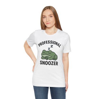 Professional Snoozer Frog Shirt Funny Sleepy Tee Night Owl Top Coffee First Gift for Dad Cute Graphic Cozy Loungewear