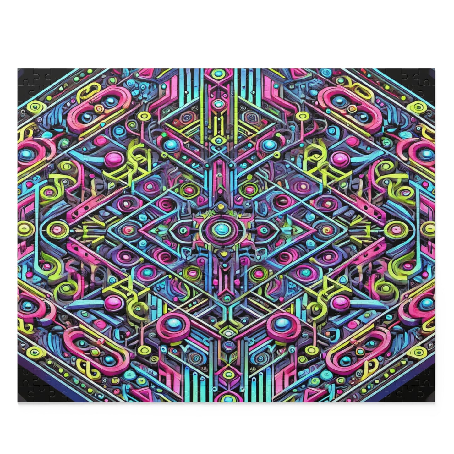 Futuristic Neon Circuit Puzzle-Ultra-Detailed Geometric Jigsaw for Adults | Sci-Fi Abstract Challenge (1000+ Pieces)