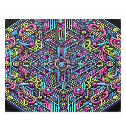 Futuristic Neon Circuit Puzzle-Ultra-Detailed Geometric Jigsaw for Adults | Sci-Fi Abstract Challenge (1000+ Pieces)