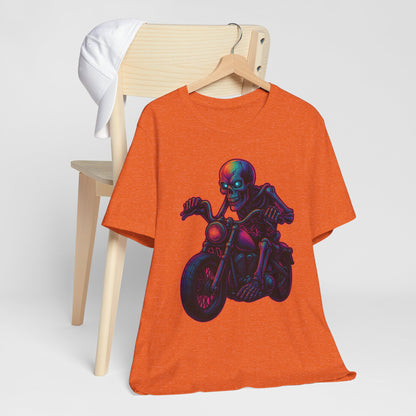 Neon Gashadokuro Harley Rider Tattoo Style Shirt Horror Yokai Streetwear for Adults Biker Dad Gift Japanese Art Tee