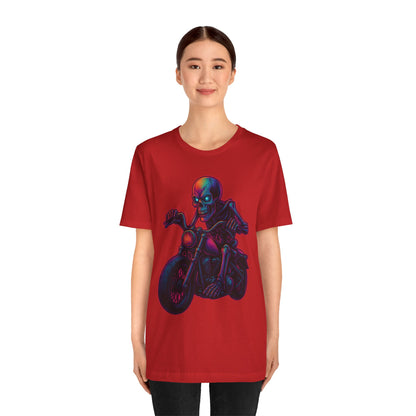 Neon Gashadokuro Harley Rider Tattoo Style Shirt Horror Yokai Streetwear for Adults Biker Dad Gift Japanese Art Tee