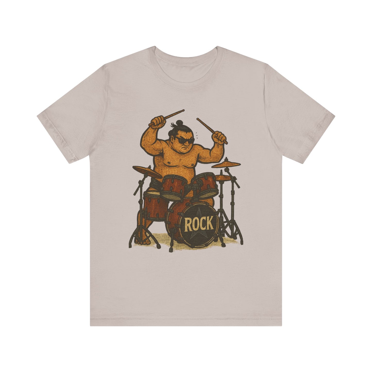 Sumo Drummer Graphic Tee Japanese Sumo Playing Drums Shirt for Music Lovers Band Dads Birthday Gift Festival Wear Streetwear Art