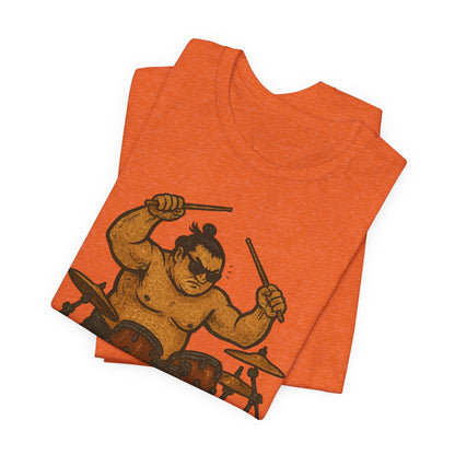 Sumo Drummer Graphic Tee Japanese Sumo Playing Drums Shirt for Music Lovers Band Dads Birthday Gift Festival Wear Streetwear Art