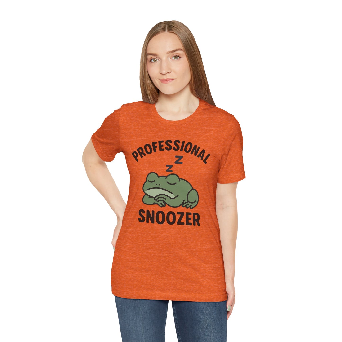 Professional Snoozer Frog Shirt Funny Sleepy Tee Night Owl Top Coffee First Gift for Dad Cute Graphic Cozy Loungewear