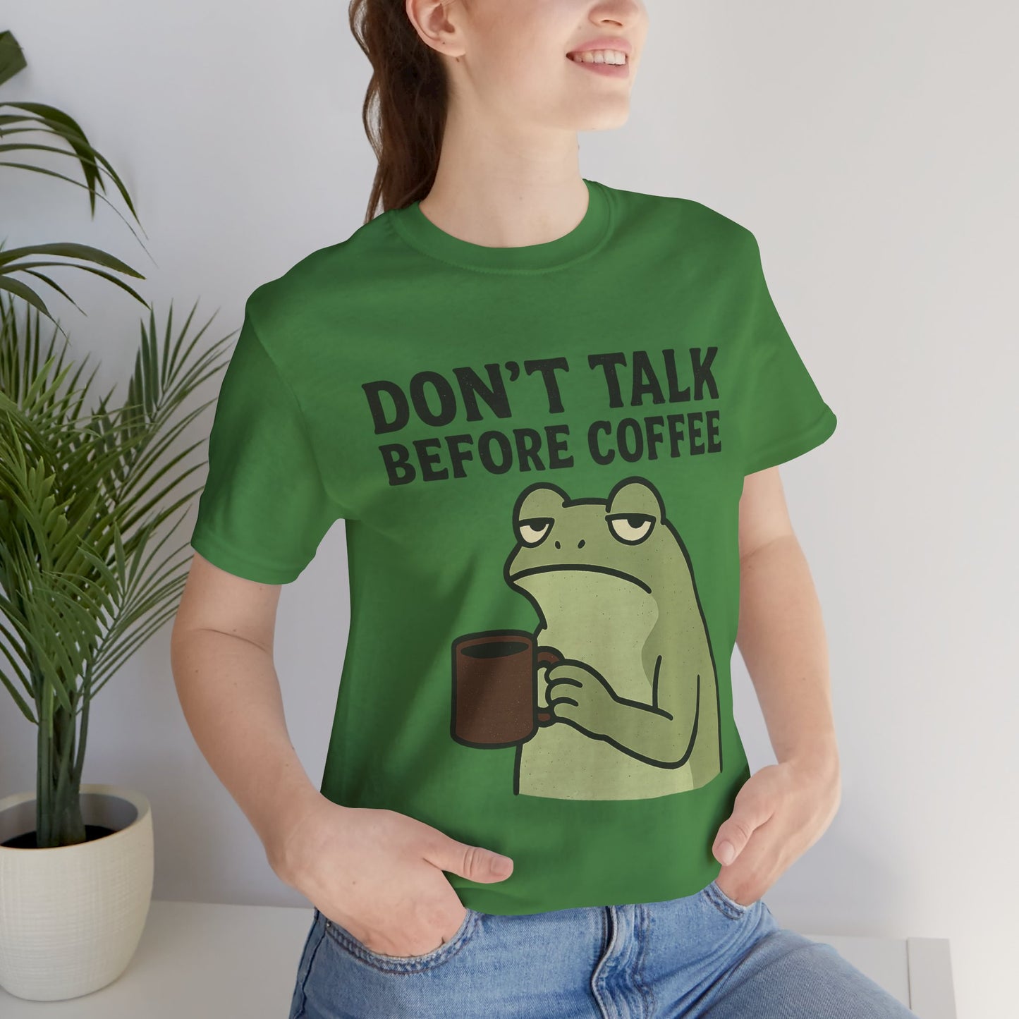 Don't Talk Before Coffee Grumpy Frog Shirt Funny Coffee Lover Tee Not A Morning Person Introvert Dad Gift Barista Graphic