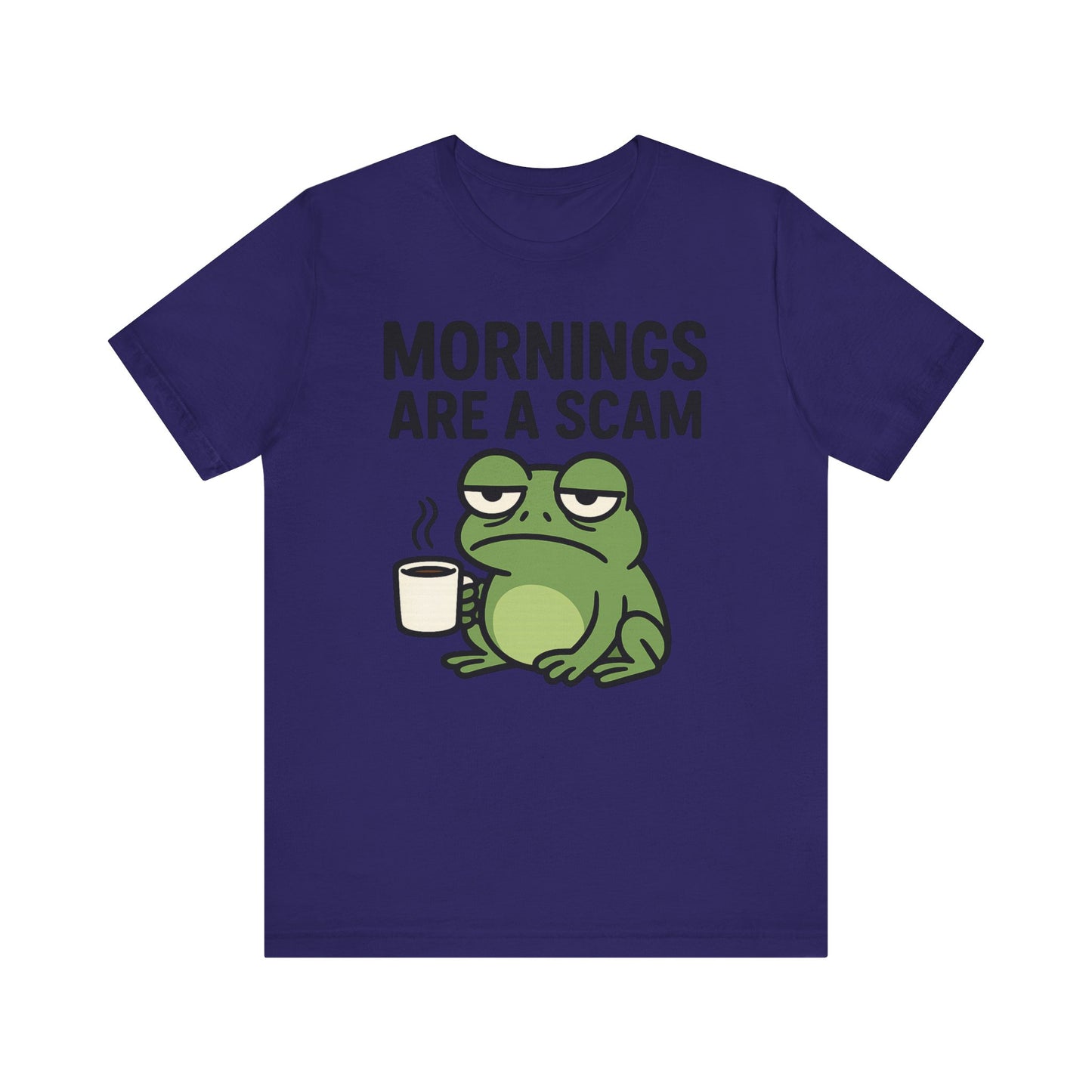 Mornings Are a Scam Frog Shirt Funny Sleepy Tee Night Owl Top Coffee First Gift for Dad Cute Graphic Loungewear Aesthetic