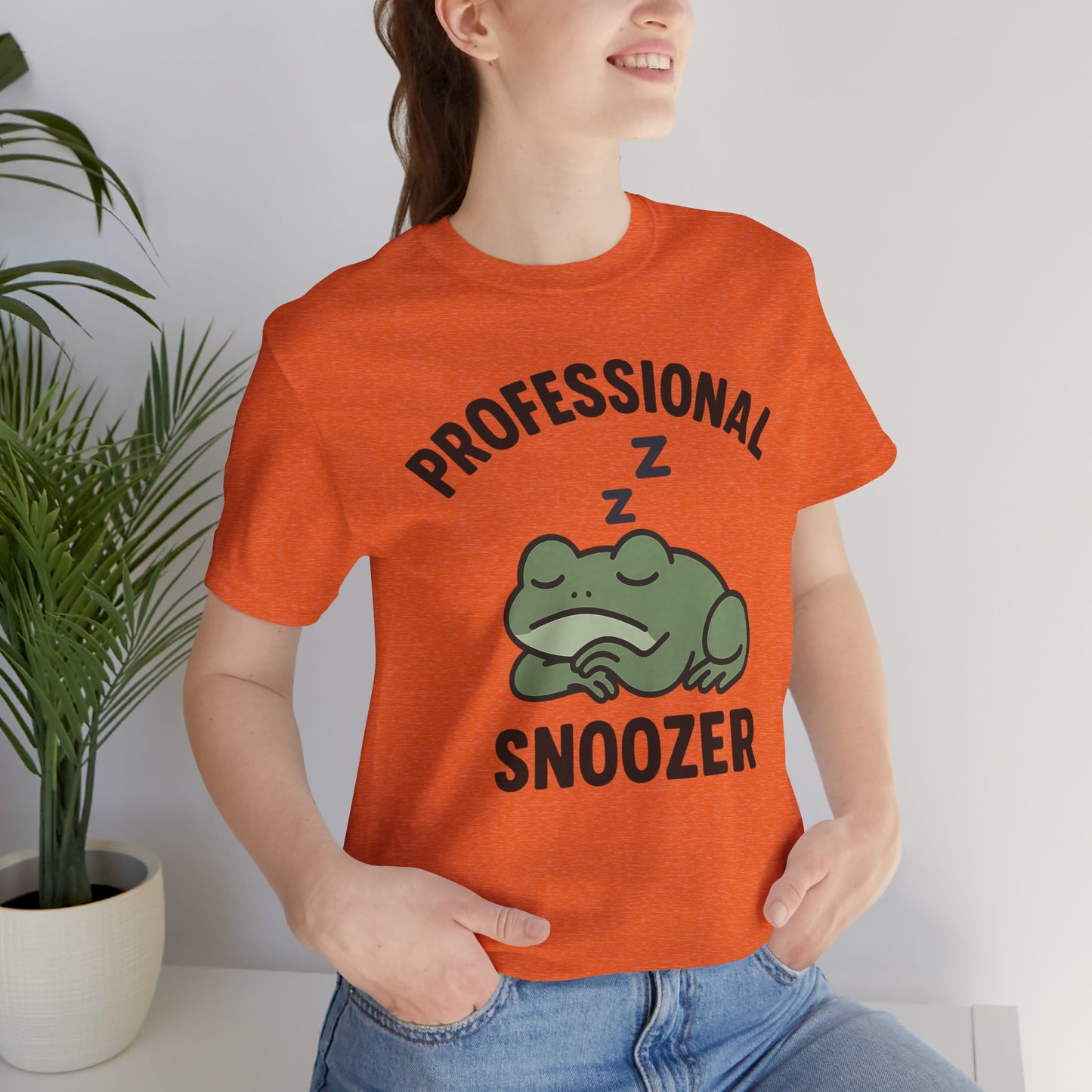 Professional Snoozer Frog Shirt Funny Sleepy Tee Night Owl Top Coffee First Gift for Dad Cute Graphic Cozy Loungewear