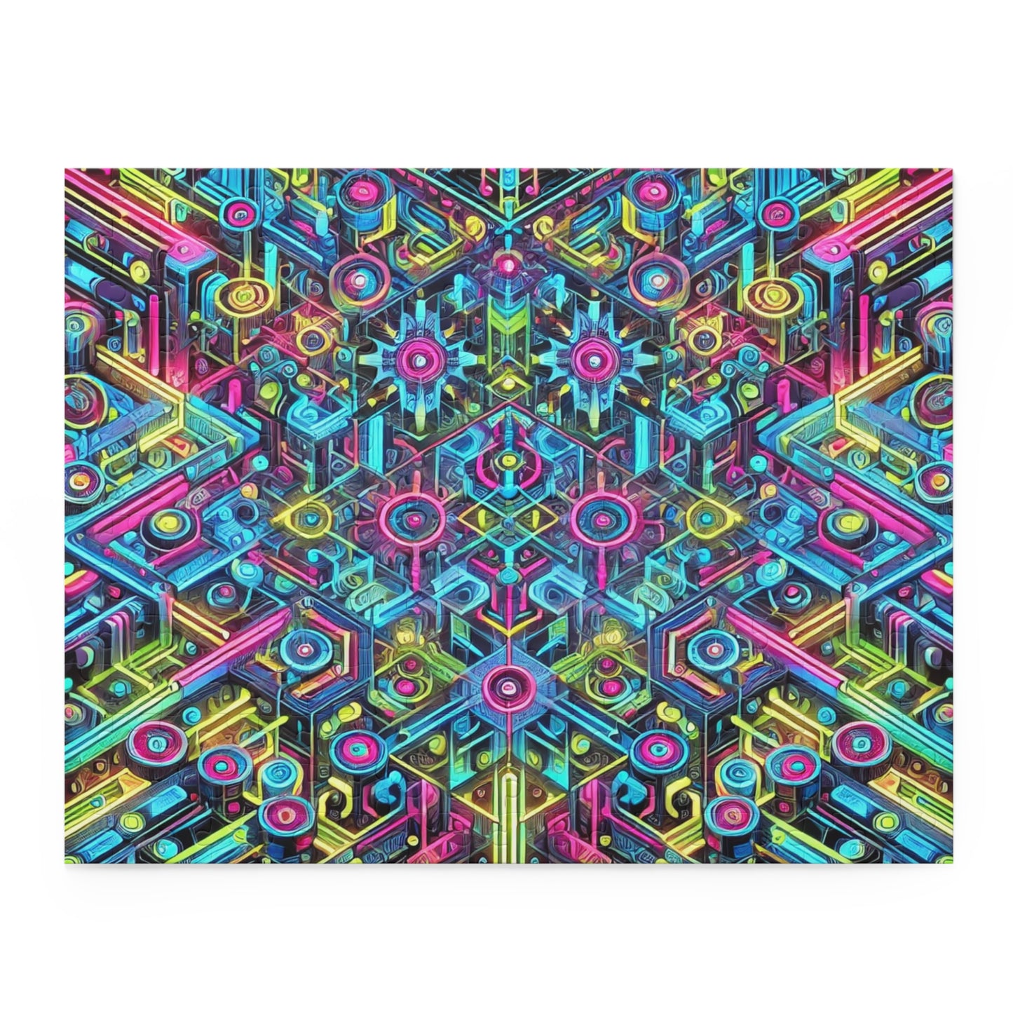 Futuristic Neon Circuit Puzzle-Ultra-Detailed Geometric Jigsaw for Adults | Sci-Fi Abstract Challenge (1000+ Pieces)