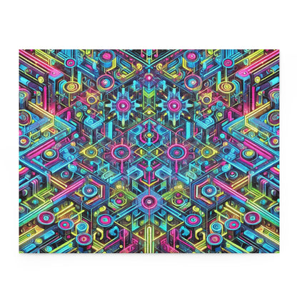 Futuristic Neon Circuit Puzzle-Ultra-Detailed Geometric Jigsaw for Adults | Sci-Fi Abstract Challenge (1000+ Pieces)