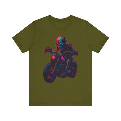Neon Gashadokuro Harley Rider Tattoo Style Shirt Horror Yokai Streetwear for Adults Biker Dad Gift Japanese Art Tee