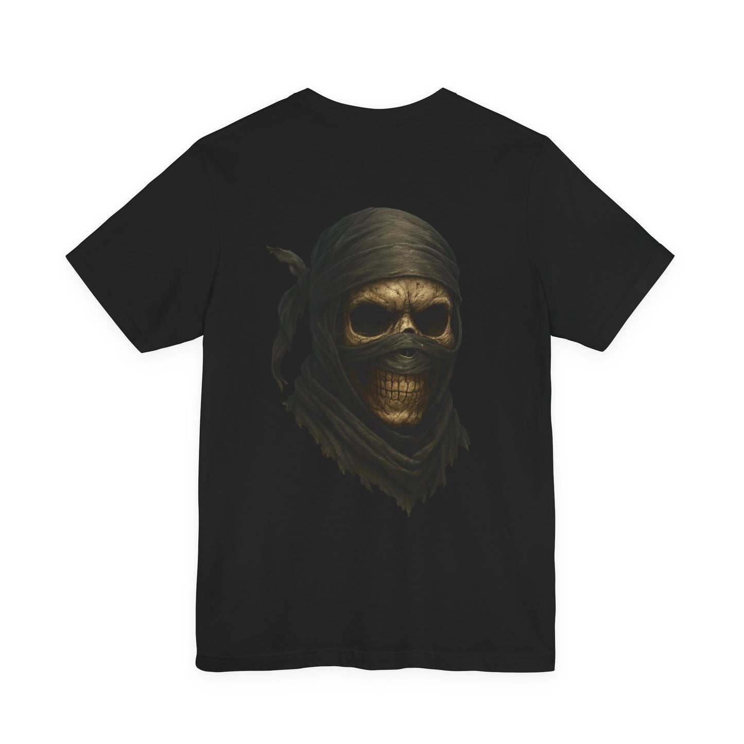 Dark Ninja Skull T-Shirt - Japanese Horror Art, Ninja Skeleton Graphic Tee, High-Detail Gothic Warrior Shirt, Unisex Streetwear