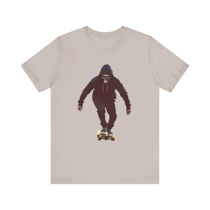 Skull Hoodie Skater T Shirt Urban Streetwear Skateboard Graphic Tee Gothic Horror Skate Style Gift for Dad Teen Boys Halloween Vibe