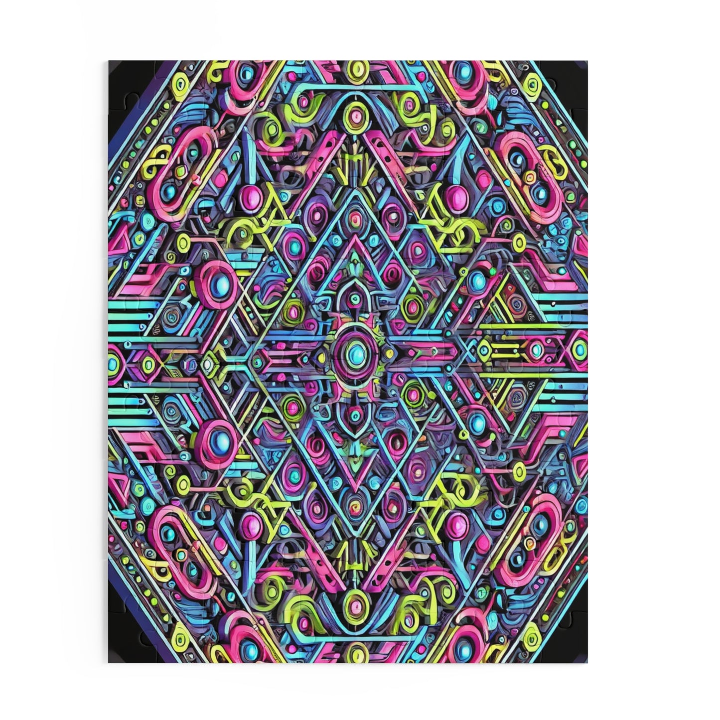 Futuristic Neon Circuit Puzzle-Ultra-Detailed Geometric Jigsaw for Adults | Sci-Fi Abstract Challenge (1000+ Pieces)