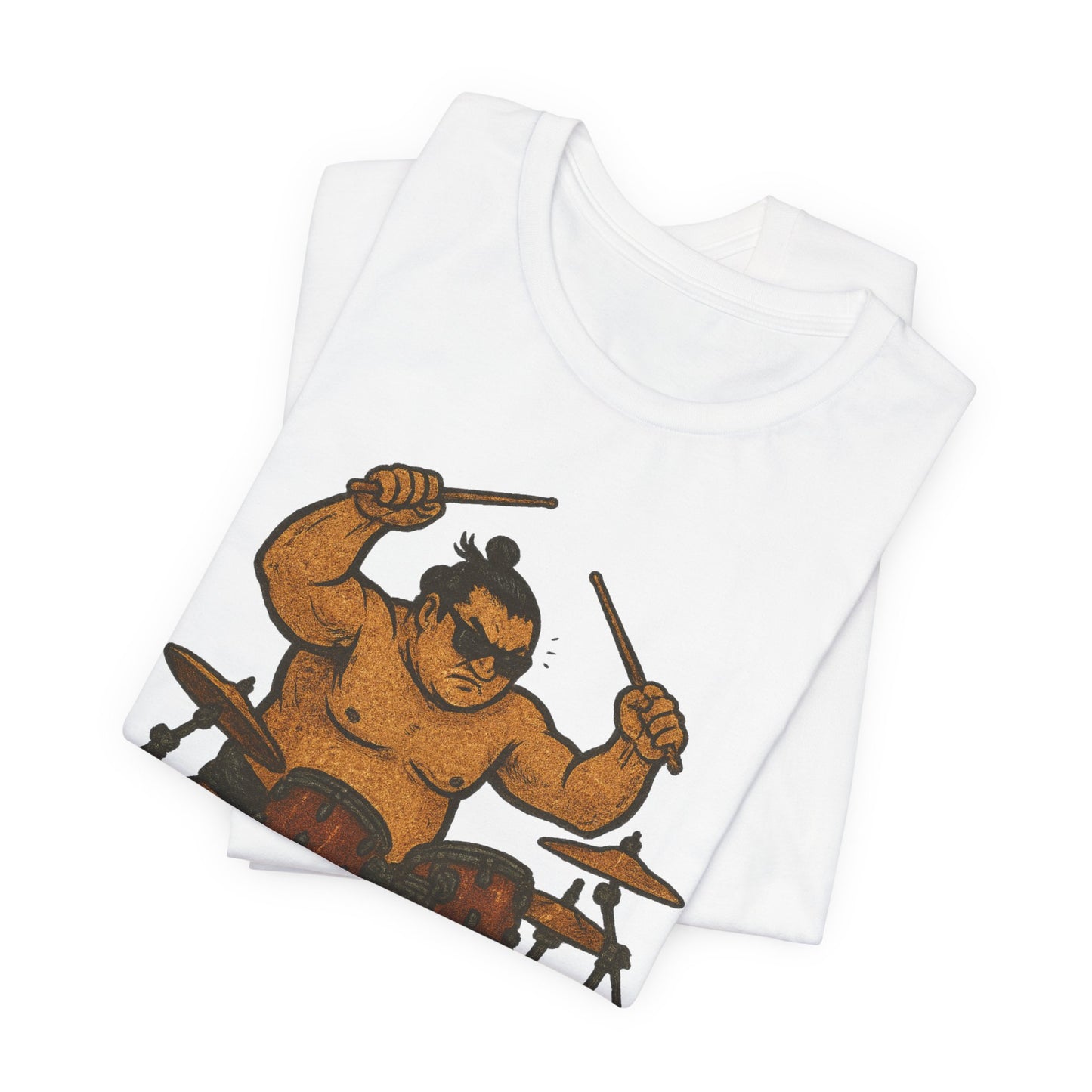 Sumo Drummer Graphic Tee Japanese Sumo Playing Drums Shirt for Music Lovers Band Dads Birthday Gift Festival Wear Streetwear Art