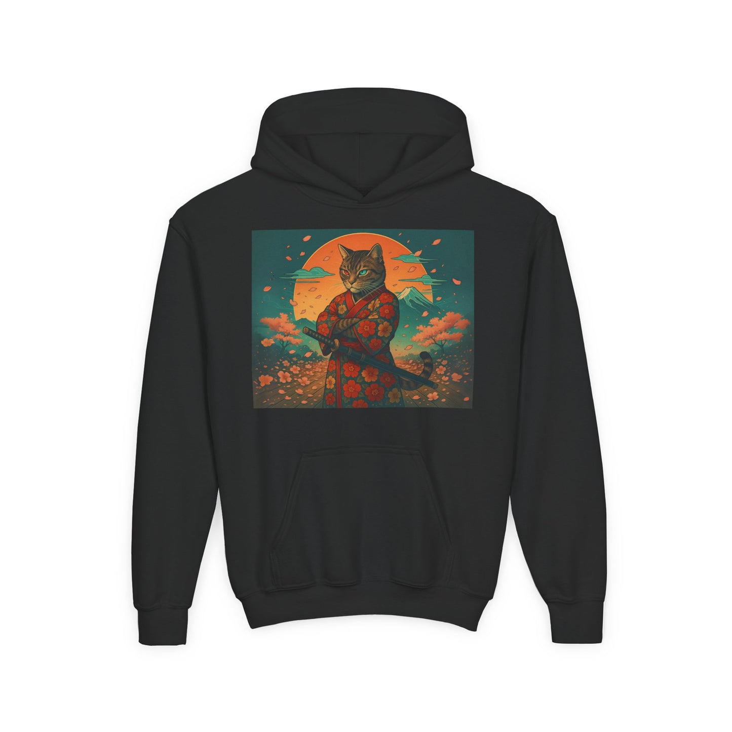 Youth Cat-Themed Hoodie, Cool and Cozy Sweatshirt for Kids, Ideal for Gifts, School Days, and Casual Outings, Unisex