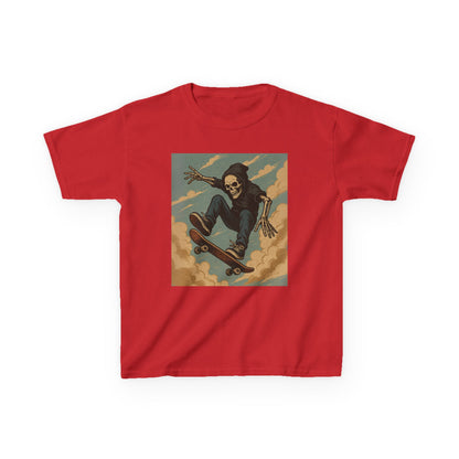 Colorful Skeleton Skater Hoodie Shirt for Kids – Bold Comic Art Skateboarding Tee – Cool Gift for Boys or Girls Who Love Street Style