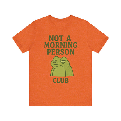 Not a Morning Person Club Sleepy Frog Shirt Funny Coffee Before Talk Tee Kawaii Aesthetic Gift for Dad Cozy Graphic Top