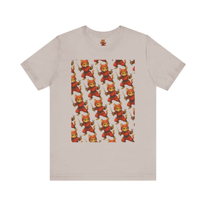 Ninja Cat T-Shirt - Cute Ninja Cat Front Print and Bold Japanese Kanji "NEKONIN" Back Print - Cool Unisex Japanese Streetwear Tee