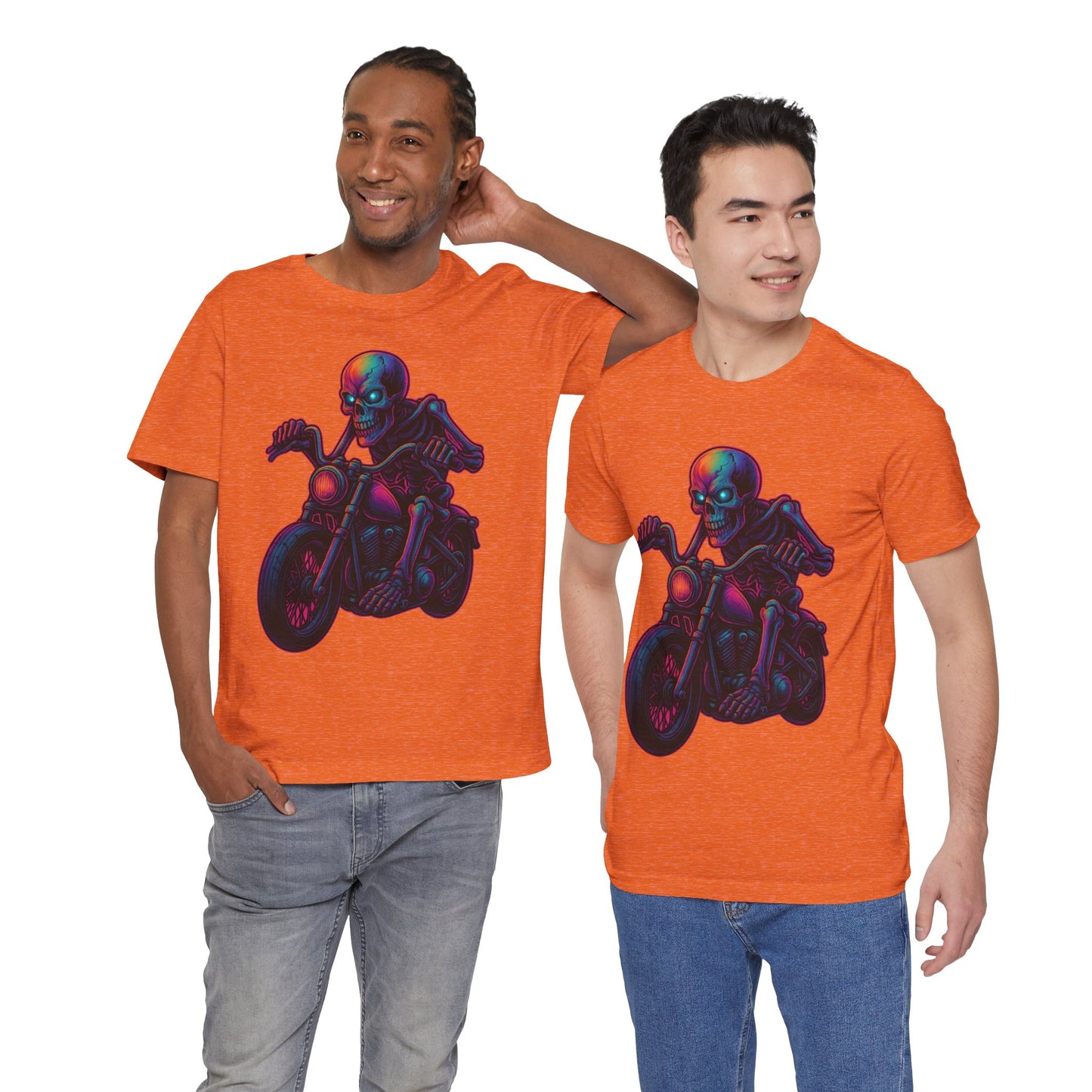 Neon Gashadokuro Harley Rider Tattoo Style Shirt Horror Yokai Streetwear for Adults Biker Dad Gift Japanese Art Tee