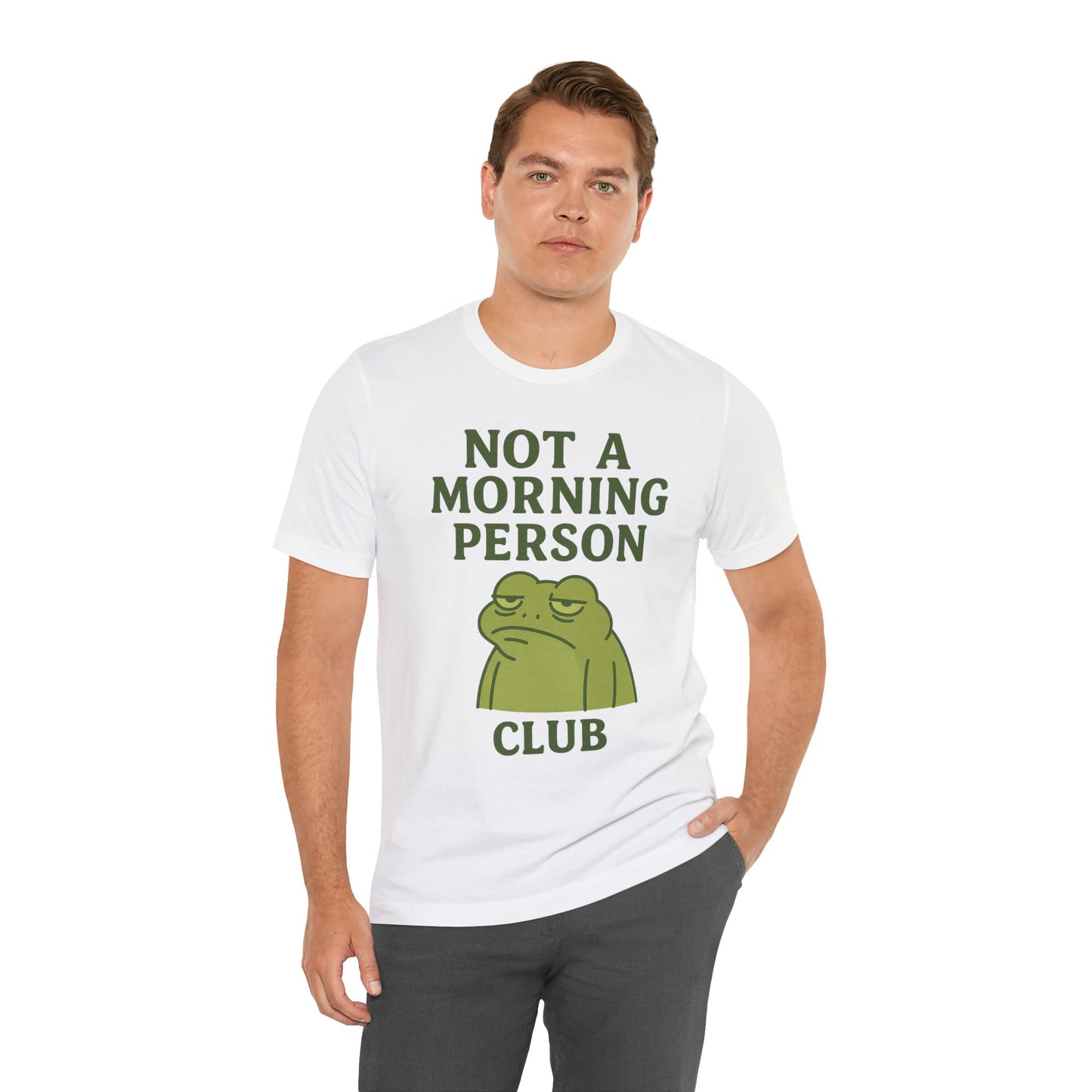 Not a Morning Person Club Sleepy Frog Shirt Funny Coffee Before Talk Tee Kawaii Aesthetic Gift for Dad Cozy Graphic Top