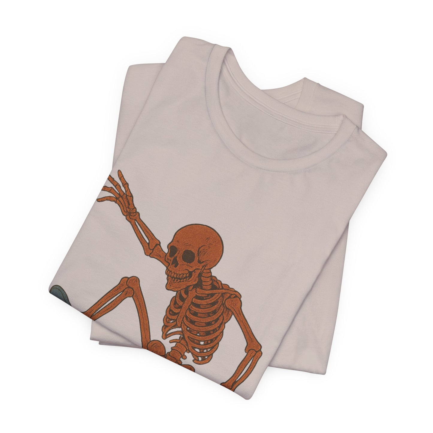 Skater Skeleton Graphic Tee for Adults - Vintage-Style Skeleton Skateboarding Shirt - Edgy Streetwear T-Shirt for Skaters and Art Lovers