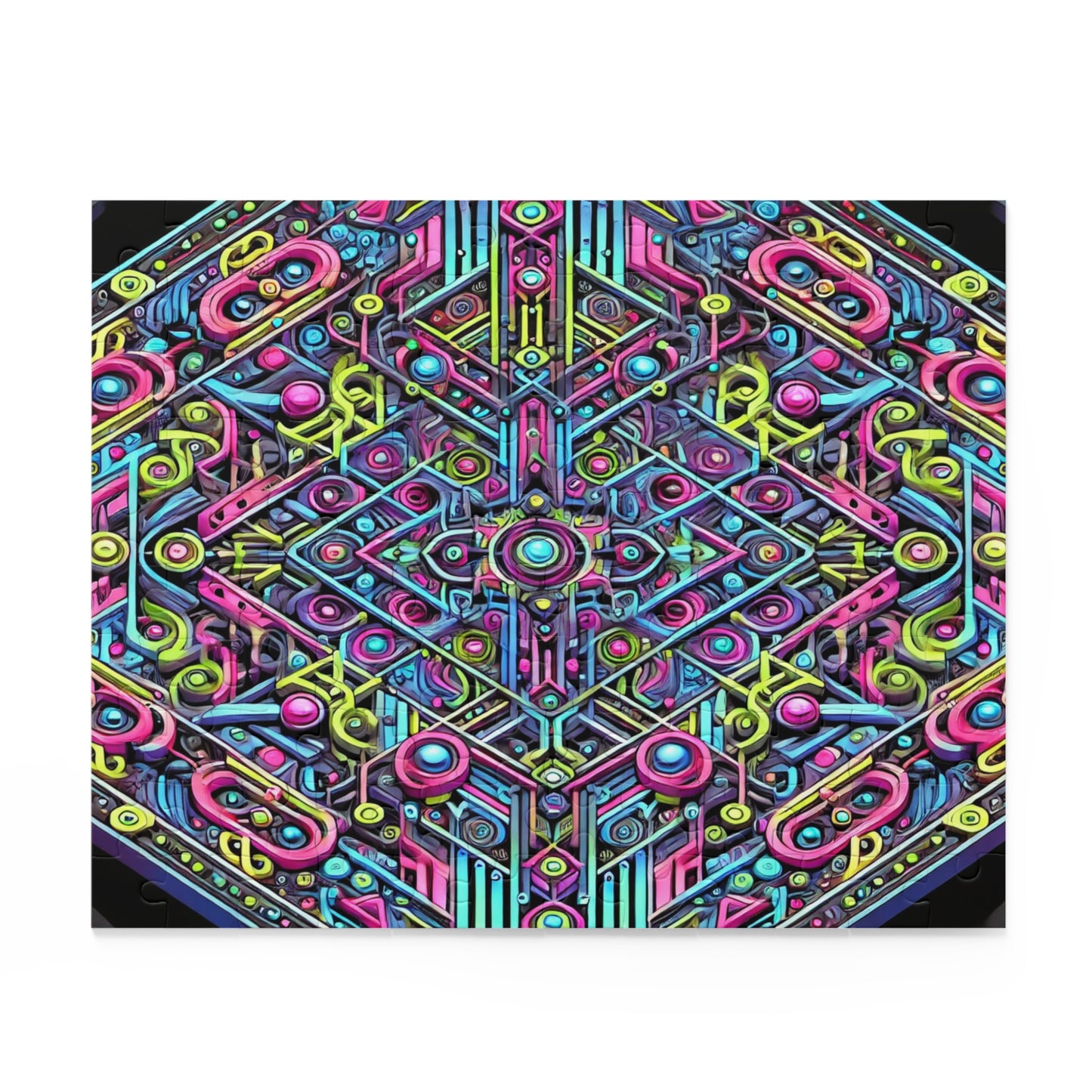 Futuristic Neon Circuit Puzzle-Ultra-Detailed Geometric Jigsaw for Adults | Sci-Fi Abstract Challenge (1000+ Pieces)