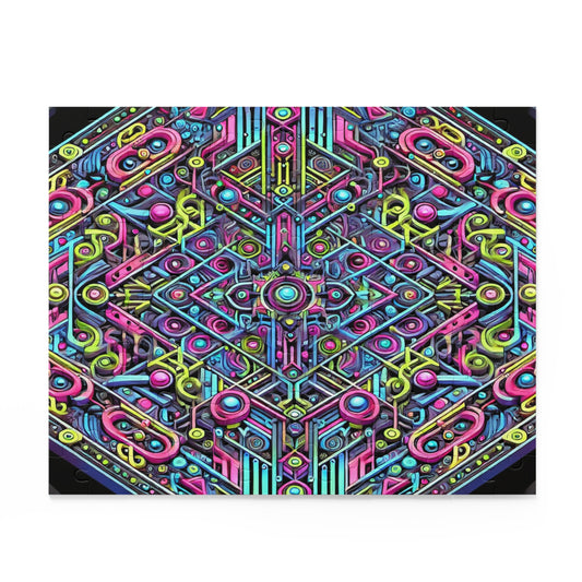 Futuristic Neon Circuit Puzzle-Ultra-Detailed Geometric Jigsaw for Adults | Sci-Fi Abstract Challenge (1000+ Pieces)