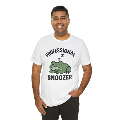 Professional Snoozer Frog Shirt Funny Sleepy Tee Night Owl Top Coffee First Gift for Dad Cute Graphic Cozy Loungewear