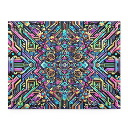Futuristic Neon Circuit Puzzle-Ultra-Detailed Geometric Jigsaw for Adults | Sci-Fi Abstract Challenge (1000+ Pieces)