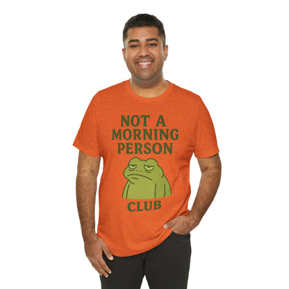 Not a Morning Person Club Sleepy Frog Shirt Funny Coffee Before Talk Tee Kawaii Aesthetic Gift for Dad Cozy Graphic Top