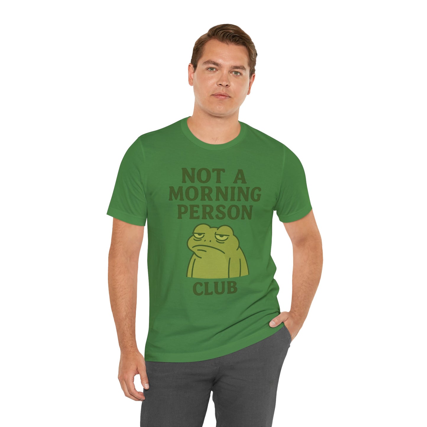 Not a Morning Person Club Sleepy Frog Shirt Funny Coffee Before Talk Tee Kawaii Aesthetic Gift for Dad Cozy Graphic Top