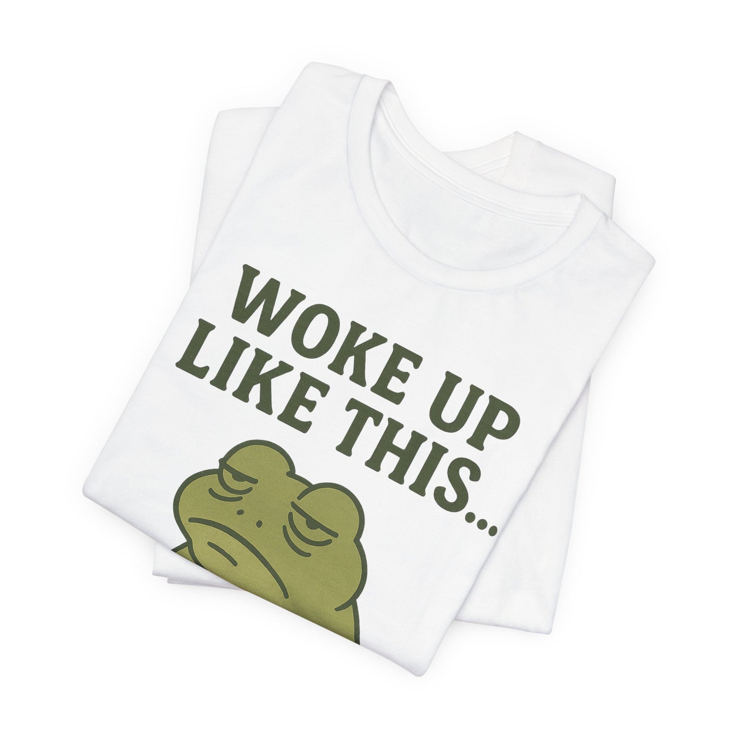 Woke Up Like This Still Tired Frog Shirt Funny Sleepy Tee Night Owl Top Coffee First Gift for Dad Cozy Loungewear Aesthetic